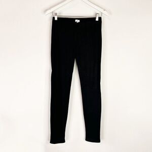 Vince Black Ribbed Stretch Knit Pull On Skinny Pants
